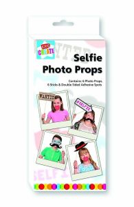 Kids Create Selfie Photo Prop Arts Crafts Set with Clip Strip Plastic Assorted