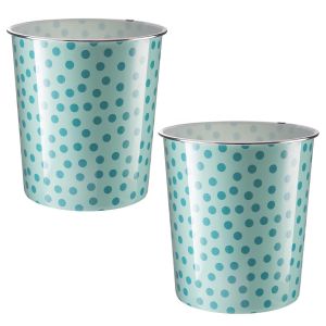 Pack of 2 Plastic Waste Paper Basket Bin 7.7 Litre Round Open-top Waste Basket