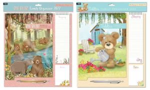 2022 Family Organiser Calendar Planner With Shopping Pen & List With Teddy & Big Bear Design