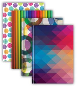 A4 Fashion Assorted Feint Ruled Casebound Notebooks - 1 X Random Design