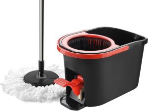Microfiber Spin Mop and Bucket Set Foot Pedal Rotating Mop Durable Spin Mop for Cleaning Floors
