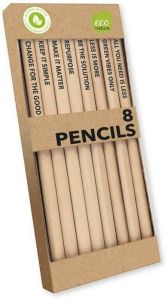 8x Eco Nature Pencils Motivation Stationery Writing Less Is More Keep It Simple
