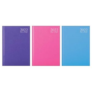 2022 Diary A6 Day a Page Pastel Colour Fashion Diary Desk Hardback
