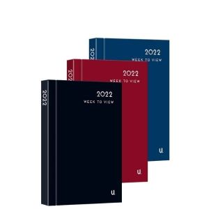 2022 A6 Week to View Classic Diary Hardback Casebound Clear Daily Plan with Hourly Slots For Week Days