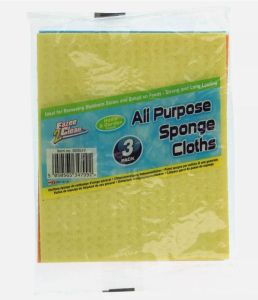 3 Pack Sponge Cloths Cleaning Kitchen Surface Wipes Super Absorbent Hygienic 