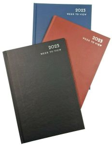 2023 A5 Week to View Classic Diary Hardback Casebound Daily Plan Hourly Slot