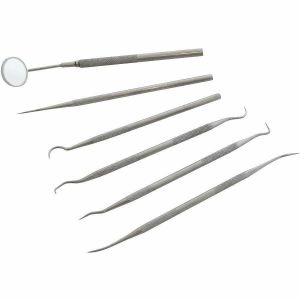 Set Of 6Pc StainlessSteel Dental Tool Dentist Teeth Kit Clean Hygiene Pick Probe