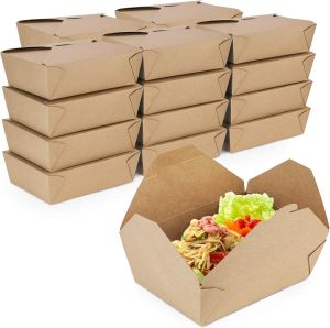 70oz No.3 Takeaway Food Snack Boxes Leak Proof Kraft Deli Food Containers Boxes For Takeout Meal Prep BBQ