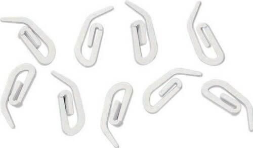 100X CURTAIN HOOKS FOR RING HEADER TAPE WHITE PLASTIC NYLON HOOK PREMIUM QUALITY 