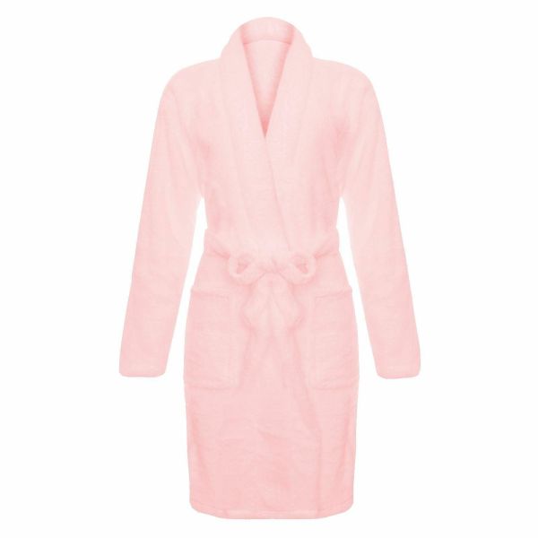 UNISEX Ladies Luxury Soft Plush Fleece Bathrobe Dressing Gown Comfort Shower 