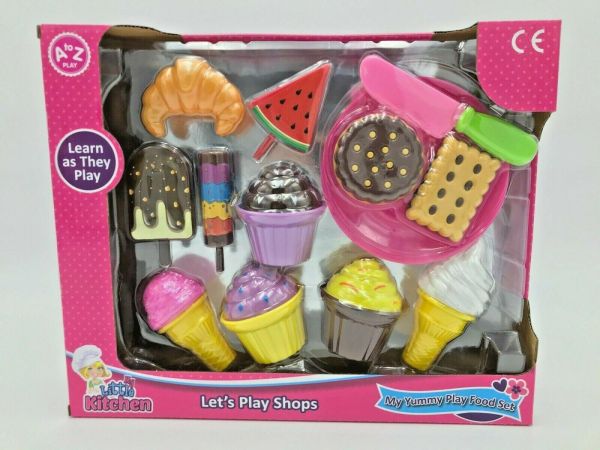 Kids learn Play Shop Yummy Play Food Plastic Toy Play Set Sweets Ice Cream 